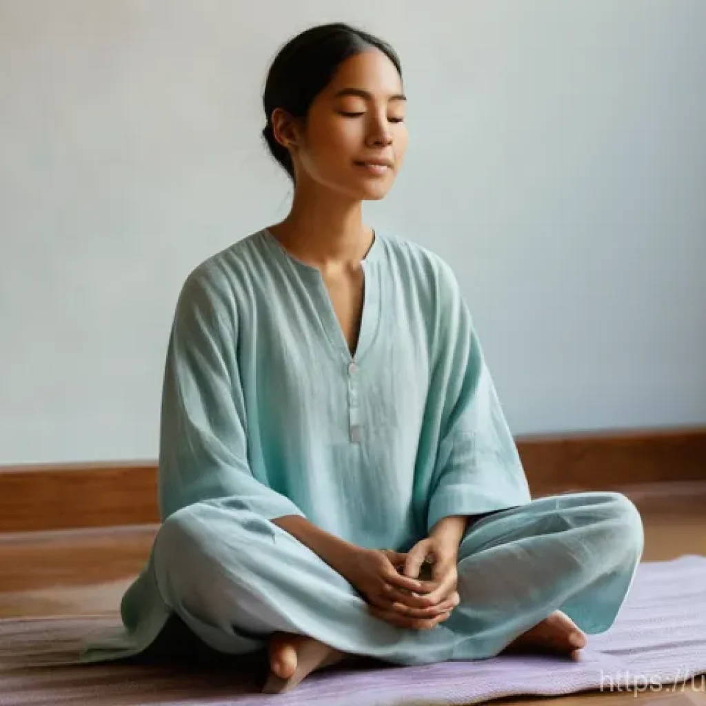 마인드풀니스와 감정의 흐름을 이해하기 - **Prompt 1: Serene Embrace of Inner Calm**
A tranquil, medium-shot portrait of a person (adult, ...